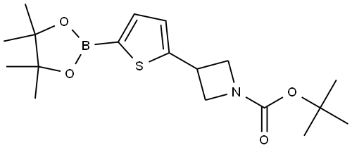 tert-butyl 3-(5-(4,4,5,5-tetramethyl-1,3,2-dioxaborolan-2-yl)thiophen-2-yl)azetidine-1-carboxylate Struktur