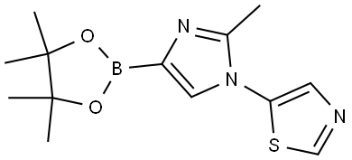 5-(2-methyl-4-(4,4,5,5-tetramethyl-1,3,2-dioxaborolan-2-yl)-1H-imidazol-1-yl)thiazole Struktur