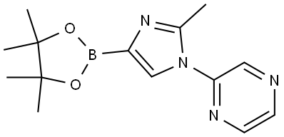 2-(2-methyl-4-(4,4,5,5-tetramethyl-1,3,2-dioxaborolan-2-yl)-1H-imidazol-1-yl)pyrazine Struktur