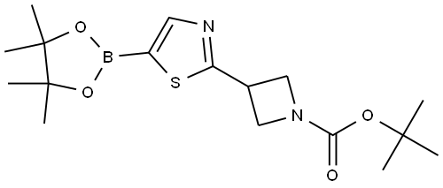 tert-butyl 3-(5-(4,4,5,5-tetramethyl-1,3,2-dioxaborolan-2-yl)thiazol-2-yl)azetidine-1-carboxylate Struktur