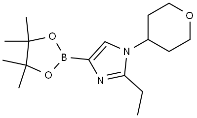 1-(Oxan-4-yl)-2-ethyl-1H-imidazole-4-boronic acid pinacol ester Struktur