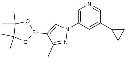 3-Methyl-1-(5-cyclopropylpyridin-3-yl)-1H-pyrazole-4-boronic acid pinacol ester Struktur