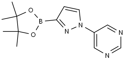 1-(Pyrimidin-5-yl)-1H-pyrazole-3-boronic acid pinacol ester Struktur