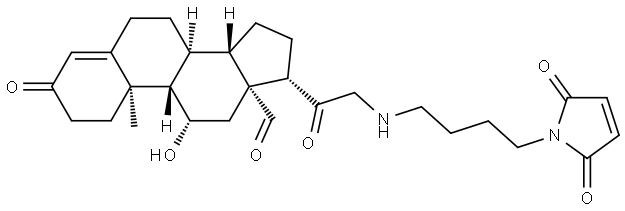 Pregn-4-en-18-al, 21-[[4-(2,5-dihydro-2,5-dioxo-1H-pyrrol-1-yl)butyl]amino]-11-hydroxy-3,20-dioxo-, (11β)- Struktur