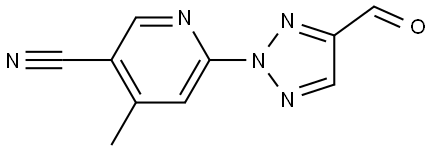 6-(4-formyl-2H-1,2,3-triazol-2-yl)-4-methylnicotinonitrile Struktur