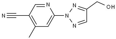 6-(4-(hydroxymethyl)-2H-1,2,3-triazol-2-yl)-4-methylnicotinonitrile Struktur