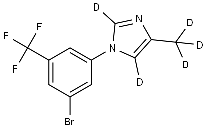 1-(3-bromo-5-(trifluoromethyl)phenyl)-4-(methyl-d3)-1H-imidazole-2,5-d2 Struktur