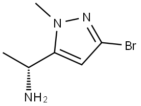 1H-Pyrazole-5-methanamine, 3-bromo-α,1-dimethyl-, (αR)- Struktur