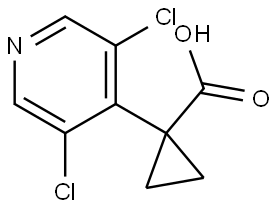 Cyclopropanecarboxylic acid, 1-(3,5-dichloro-4-pyridinyl)- Struktur