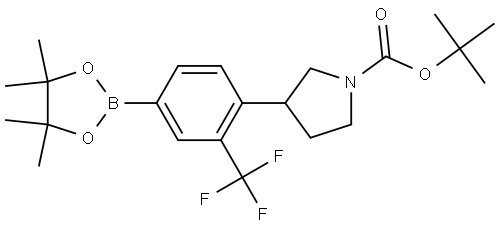 tert-butyl 3-(4-(4,4,5,5-tetramethyl-1,3,2-dioxaborolan-2-yl)-2-(trifluoromethyl)phenyl)pyrrolidine-1-carboxylate Struktur