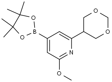 2-(1,3-dioxan-5-yl)-6-methoxy-4-(4,4,5,5-tetramethyl-1,3,2-dioxaborolan-2-yl)pyridine Struktur