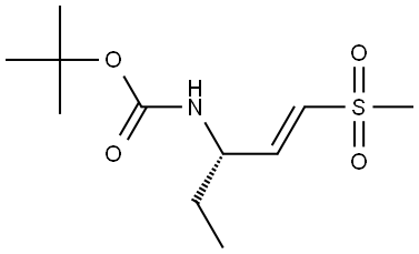 Carbamic acid, N-[(1S,2E)-1-ethyl-3-(methylsulfonyl)-2-propen-1-yl]-, 1,1-dimethylethyl ester Structure