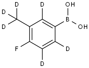 (4-fluoro-3-(methyl-d3)phenyl-2,5,6-d3)boronic acid Struktur