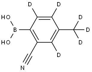 (2-cyano-4-(methyl-d3)phenyl-3,5,6-d3)boronic acid Struktur