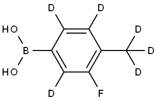 (3-fluoro-4-(methyl-d3)phenyl-2,5,6-d3)boronic acid Struktur