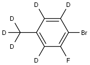 1-bromo-2-fluoro-4-(methyl-d3)benzene-3,5,6-d3 Struktur