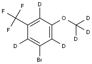 1-bromo-3-(methoxy-d3)-5-(trifluoromethyl)benzene-2,4,6-d3 Struktur