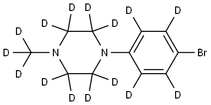 1-(4-bromophenyl-2,3,5,6-d4)-4-(methyl-d3)piperazine-2,2,3,3,5,5,6,6-d8 Struktur