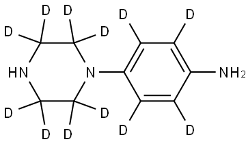 4-(piperazin-1-yl-2,2,3,3,5,5,6,6-d8)benzen-2,3,5,6-d4-amine Struktur