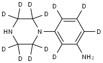 3-(piperazin-1-yl-2,2,3,3,5,5,6,6-d8)benzen-2,4,5,6-d4-amine Struktur