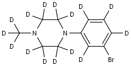 1-(3-bromophenyl-2,4,5,6-d4)-4-(methyl-d3)piperazine-2,2,3,3,5,5,6,6-d8 Struktur