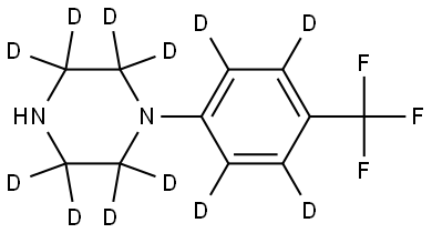 1-(4-(trifluoromethyl)phenyl-2,3,5,6-d4)piperazine-2,2,3,3,5,5,6,6-d8 Struktur