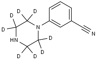 3-(piperazin-1-yl-2,2,3,3,5,5,6,6-d8)benzonitrile Struktur