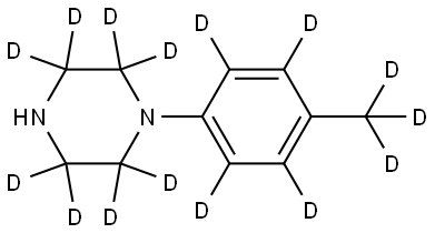 1-(4-(methyl-d3)phenyl-2,3,5,6-d4)piperazine-2,2,3,3,5,5,6,6-d8 Struktur