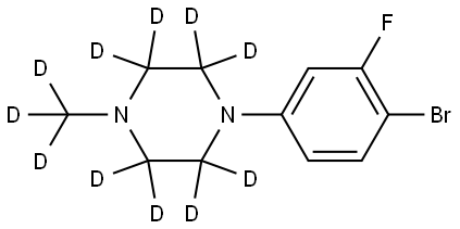 1-(4-bromo-3-fluorophenyl)-4-(methyl-d3)piperazine-2,2,3,3,5,5,6,6-d8 Struktur