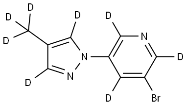 3-bromo-5-(4-(methyl-d3)-1H-pyrazol-1-yl-3,5-d2)pyridine-2,4,6-d3 Structure