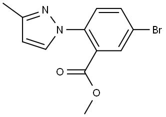 methyl 5-bromo-2-(3-methyl-1H-pyrazol-1-yl)benzoate Struktur