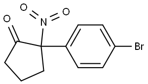 2-(4-bromophenyl)-2-nitrocyclopentan-1-one Struktur