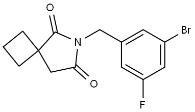 6-(3-bromo-5-fluorobenzyl)-6-azaspiro[3.4]octane-5,7-dione Struktur