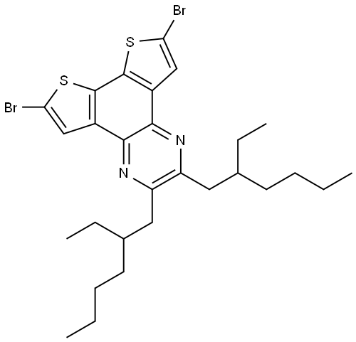 Dithieno[3,2-f:2′,3′-h]quinoxaline, 6,9-dibromo-2,3-bis(2-ethylhexyl)- Struktur