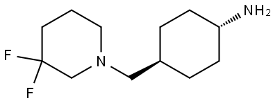 trans-4-((3,3-difluoropiperidin-1-yl)methyl)cyclohexan-1-amine Struktur