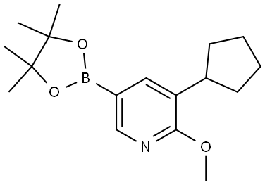 3-cyclopentyl-2-methoxy-5-(4,4,5,5-tetramethyl-1,3,2-dioxaborolan-2-yl)pyridine Struktur