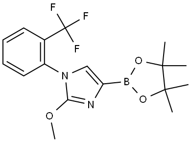 2-methoxy-4-(4,4,5,5-tetramethyl-1,3,2-dioxaborolan-2-yl)-1-(2-(trifluoromethyl)phenyl)-1H-imidazole Struktur