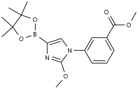 methyl 3-(2-methoxy-4-(4,4,5,5-tetramethyl-1,3,2-dioxaborolan-2-yl)-1H-imidazol-1-yl)benzoate Struktur