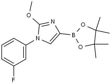 1-(3-fluorophenyl)-2-methoxy-4-(4,4,5,5-tetramethyl-1,3,2-dioxaborolan-2-yl)-1H-imidazole Struktur