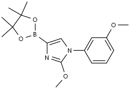 2-methoxy-1-(3-methoxyphenyl)-4-(4,4,5,5-tetramethyl-1,3,2-dioxaborolan-2-yl)-1H-imidazole Struktur