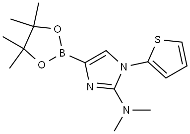 N,N-dimethyl-4-(4,4,5,5-tetramethyl-1,3,2-dioxaborolan-2-yl)-1-(thiophen-2-yl)-1H-imidazol-2-amine Struktur