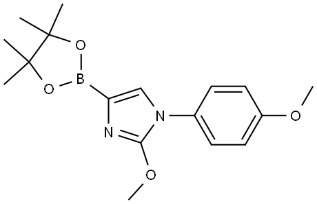 2-methoxy-1-(4-methoxyphenyl)-4-(4,4,5,5-tetramethyl-1,3,2-dioxaborolan-2-yl)-1H-imidazole Struktur