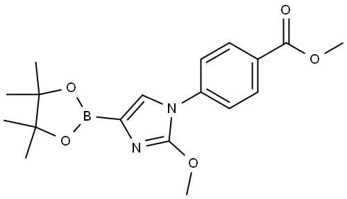 methyl 4-(2-methoxy-4-(4,4,5,5-tetramethyl-1,3,2-dioxaborolan-2-yl)-1H-imidazol-1-yl)benzoate Struktur