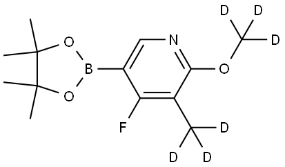 4-fluoro-2-(methoxy-d3)-3-(methyl-d3)-5-(4,4,5,5-tetramethyl-1,3,2-dioxaborolan-2-yl)pyridine Struktur