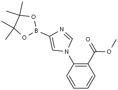 methyl 2-(4-(4,4,5,5-tetramethyl-1,3,2-dioxaborolan-2-yl)-1H-imidazol-1-yl)benzoate Struktur