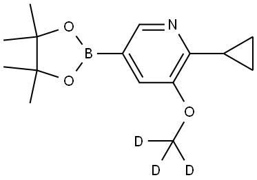 2-cyclopropyl-3-(methoxy-d3)-5-(4,4,5,5-tetramethyl-1,3,2-dioxaborolan-2-yl)pyridine Struktur