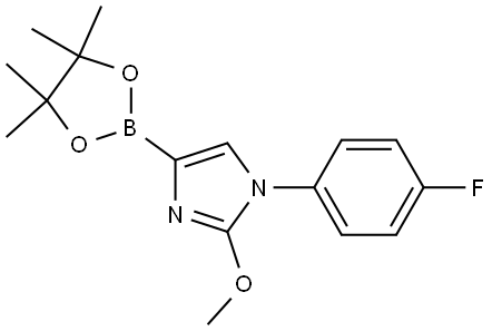 1-(4-fluorophenyl)-2-methoxy-4-(4,4,5,5-tetramethyl-1,3,2-dioxaborolan-2-yl)-1H-imidazole Struktur