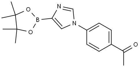 1-(4-(4-(4,4,5,5-tetramethyl-1,3,2-dioxaborolan-2-yl)-1H-imidazol-1-yl)phenyl)ethan-1-one Struktur