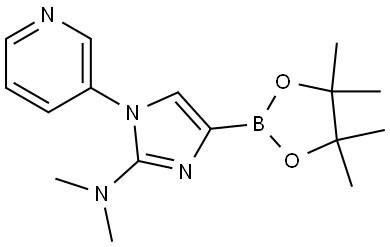 N,N-dimethyl-1-(pyridin-3-yl)-4-(4,4,5,5-tetramethyl-1,3,2-dioxaborolan-2-yl)-1H-imidazol-2-amine Struktur