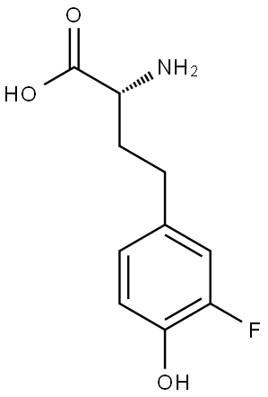 (R)-2-amino-4-(3-fluoro-4-hydroxyphenyl)butanoic acid Struktur